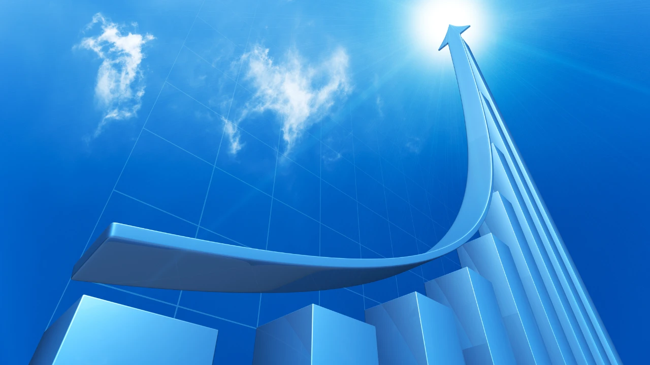 A curved structure on a blue background.